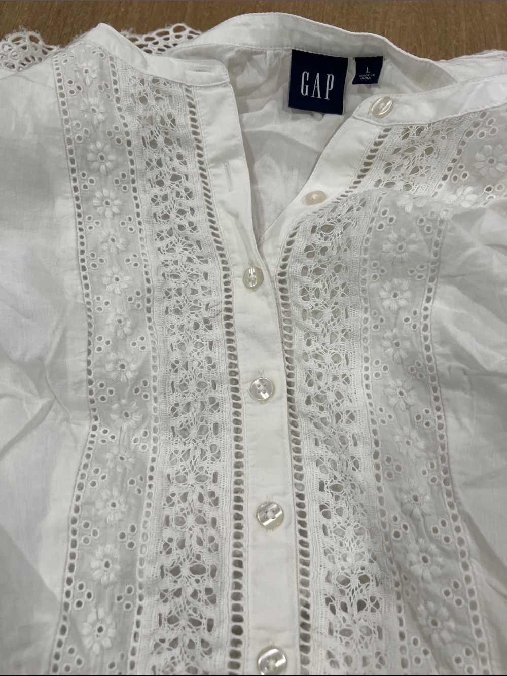 White Women' Eyelet Cotton Dress - Picture 3 of 3